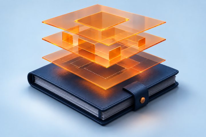 An Agent Behaviour Policy rendered as layered permissions above a bound folio